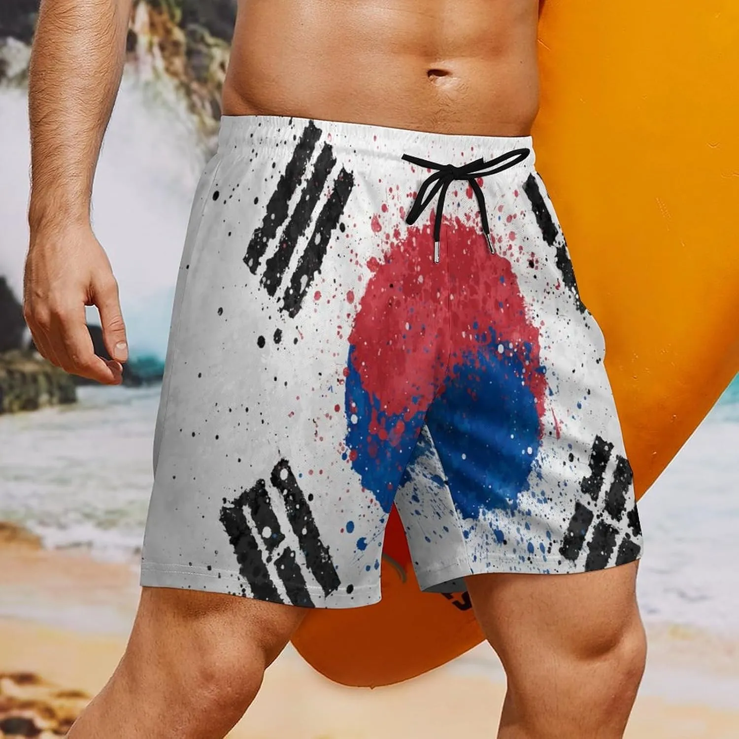 TAIZIYEAH Men's Beach Shorts Sports Beach Pants Swimwear Bathing Suits Board Shorts with Pocket Comfortable