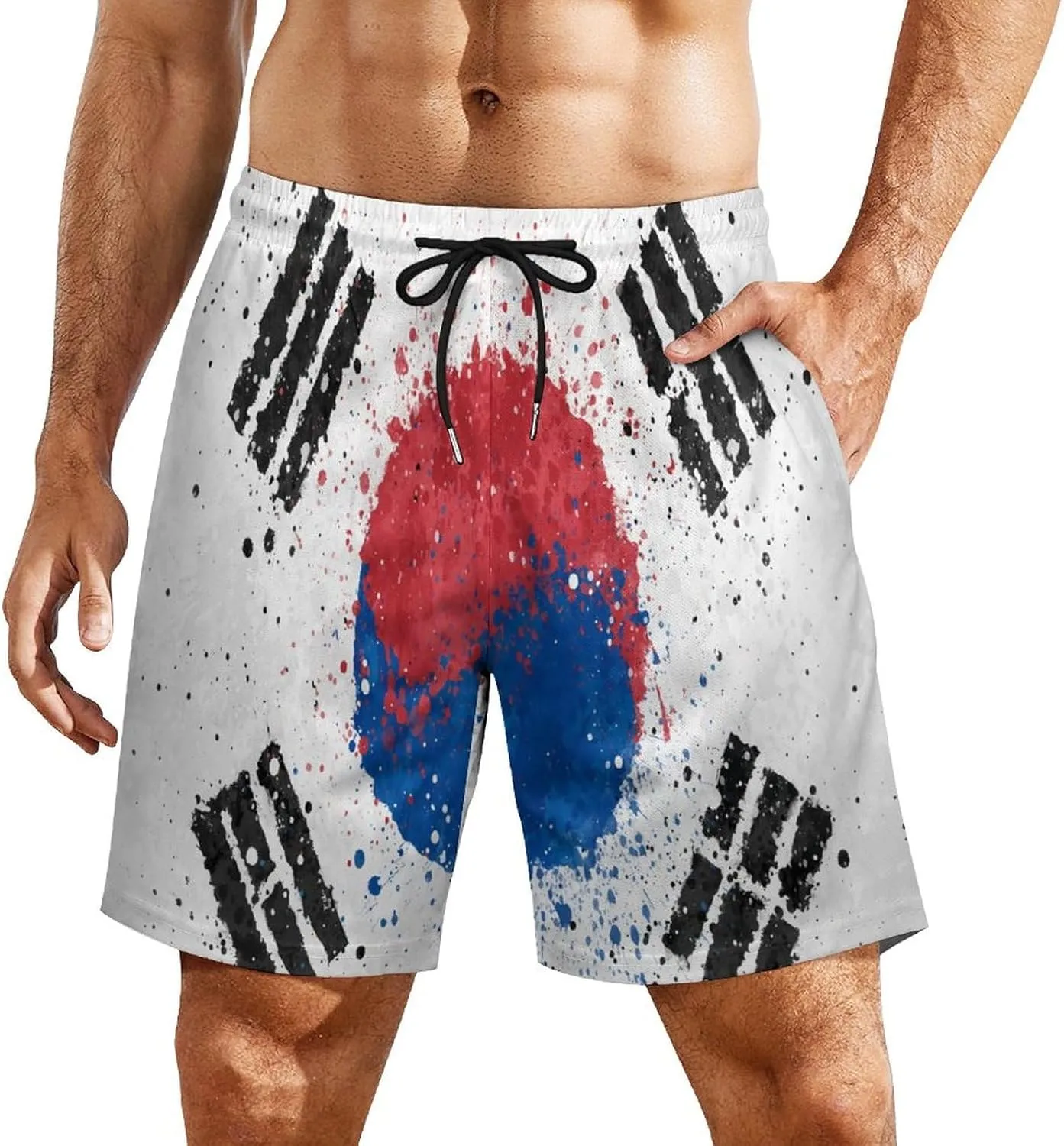 TAIZIYEAH Men's Beach Shorts Sports Beach Pants Swimwear Bathing Suits Board Shorts with Pocket Comfortable