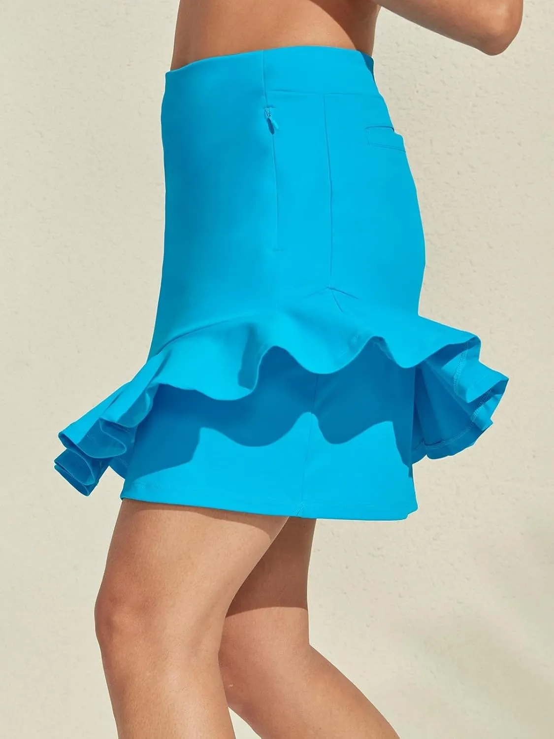 Tennis Skirt for Women 17"/19" High Waisted Womens Golf Skirts with Shorts Pockets Ruffle Pleated Athletic Skorts
