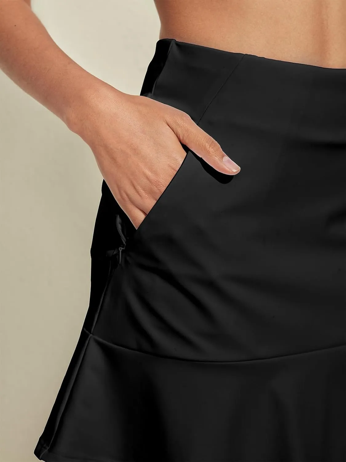 Tennis Skirt for Women 17"/19" High Waisted Womens Golf Skirts with Shorts Pockets Ruffle Pleated Athletic Skorts