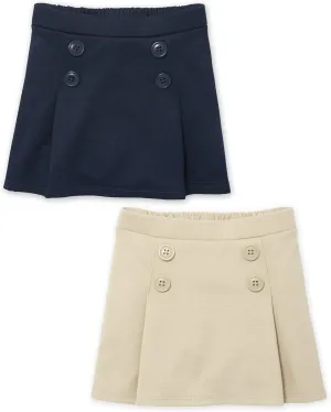 The Children's Place Baby Girls' and Toddler Ponte Knit Button Skort