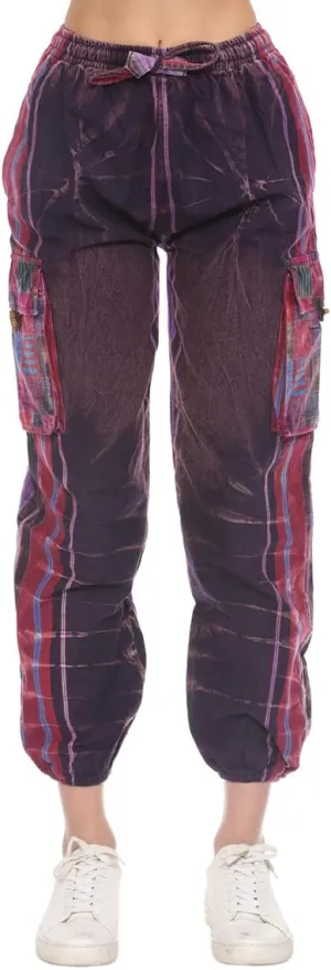 THE COLLECTION ROYAL Unisex Hippie Stonewashed Bohemian Casual Rave Festival Harem Drawstring Boho Trouser Jogger Pants