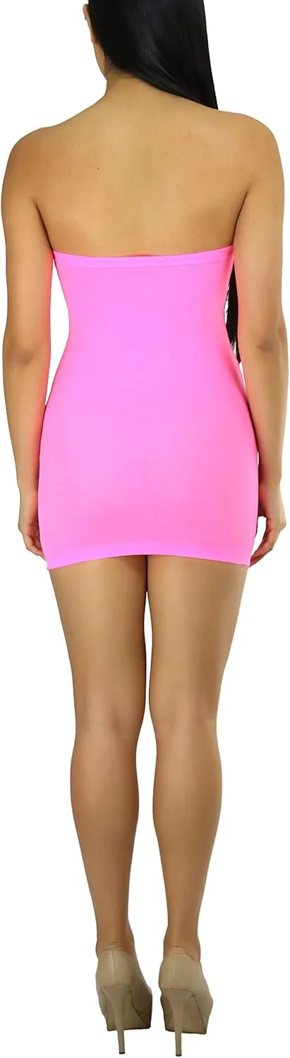 ToBeInStyle Womens Sexy Novelty Sheer Strapless Slip Dress
