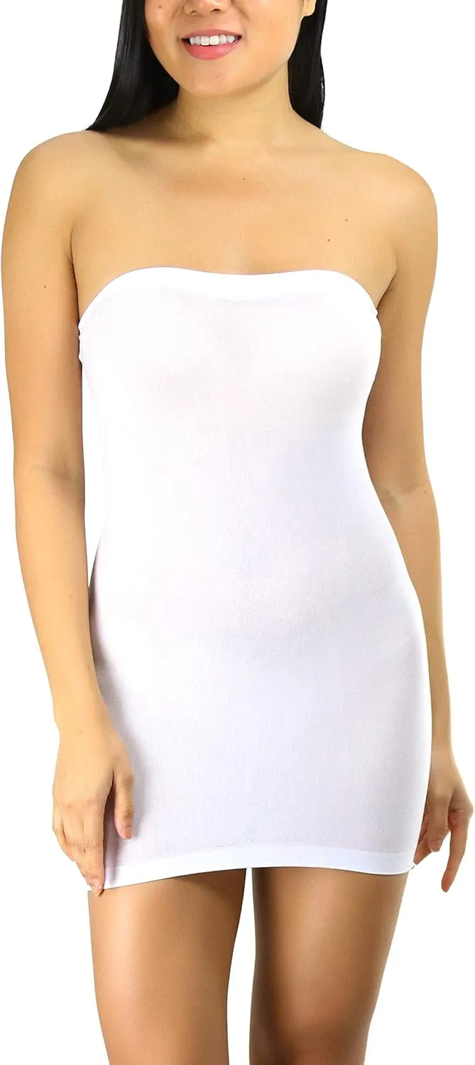 ToBeInStyle Womens Sexy Novelty Sheer Strapless Slip Dress