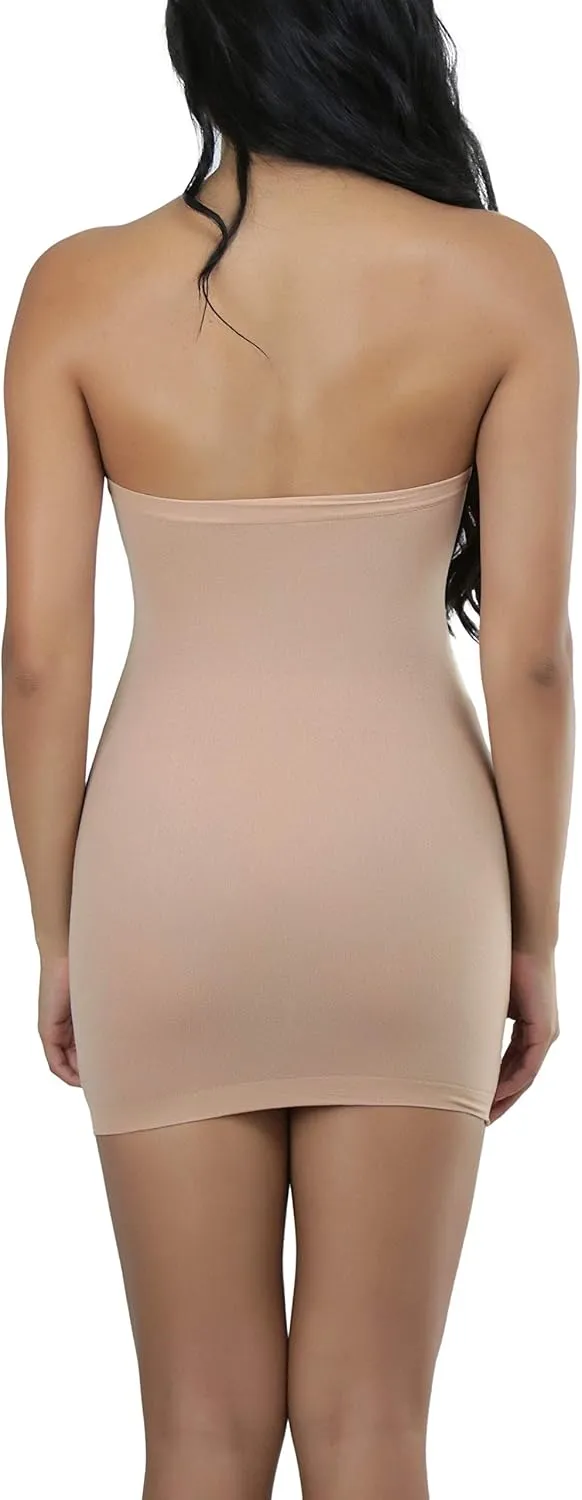 ToBeInStyle Womens Sexy Novelty Sheer Strapless Slip Dress