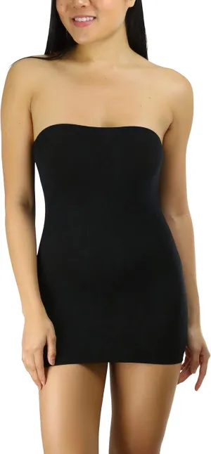ToBeInStyle Womens Sexy Novelty Sheer Strapless Slip Dress