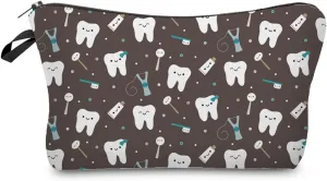 Tooth Dental Cosmetic Bag for Women Cute Small Makeup Bag for Purse Travel Toiletry Zipper Pouch for Girls Gift for Dentists Tooth Dental Makeup Bag for Her