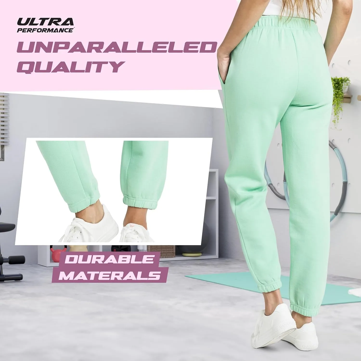 Ultra Performance Womens 3 PK High Waisted Fleece Cinched Pant