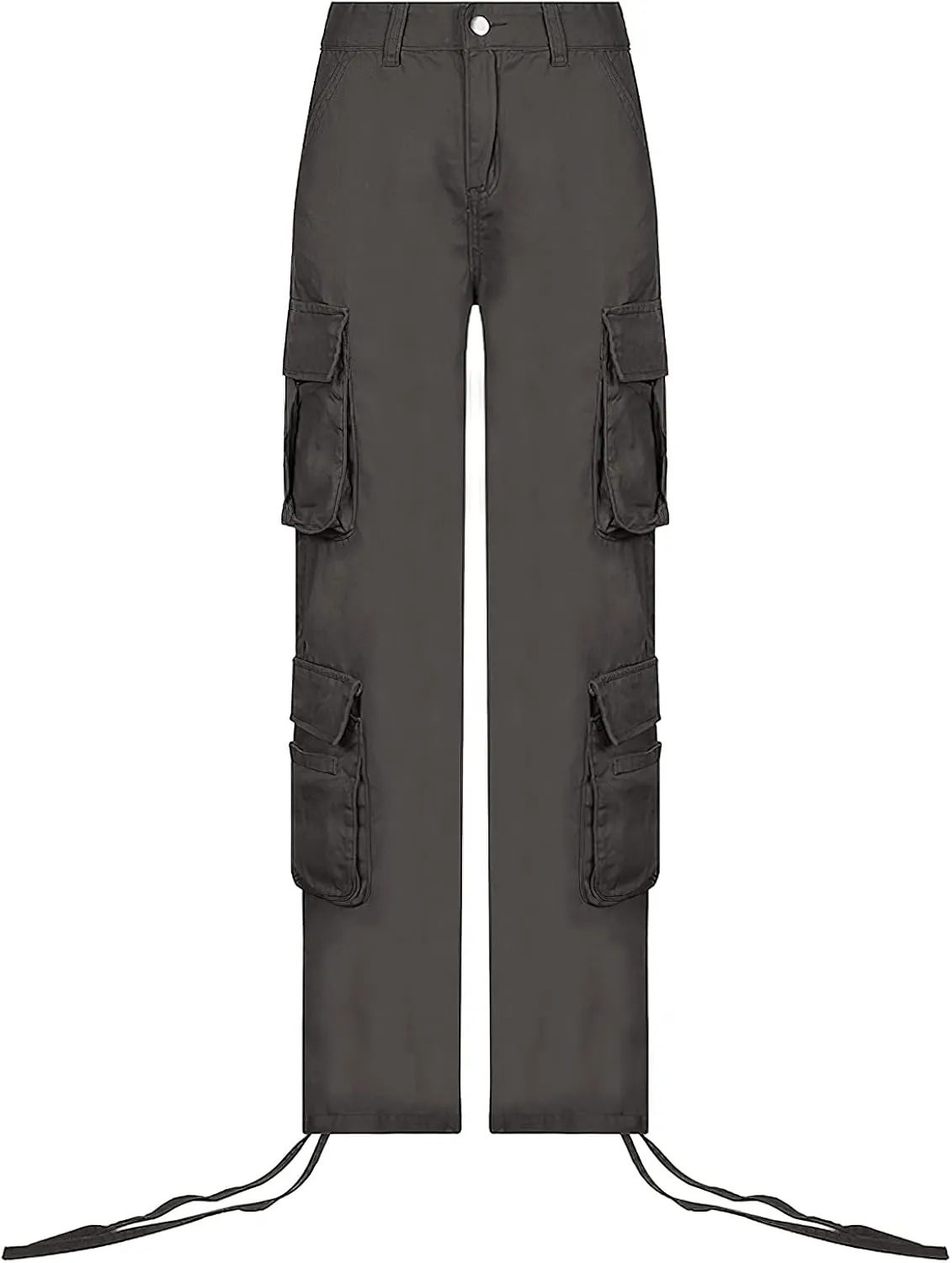 Viatabuna Women's High Rise Straight Leg Y2K Streetwear Cargo Pants Baggy Boyfriend Pants with Pocket