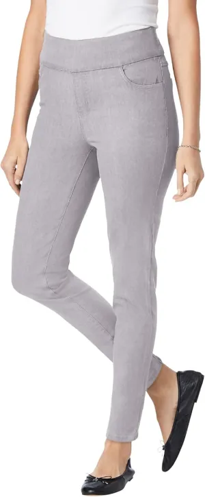 Woman Within Plus Size Flex-Fit Pull-On Slim-Leg Denim Jean