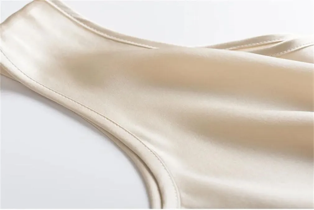Women Basic Tanks Silk O-Neck Sleeveless Tshirt Summer Solid Vests