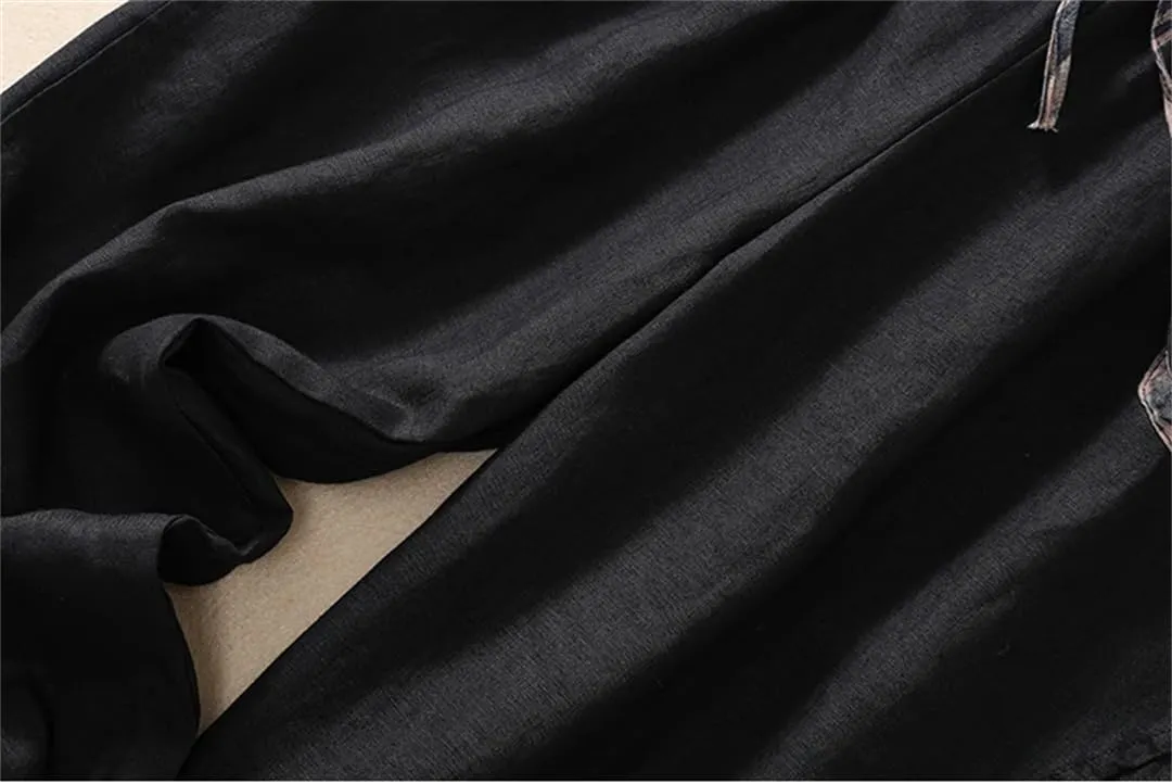 Women Casual Simple Style Pants Loose Comfortable Cotton Pants Ankle-Length Harem Pants
