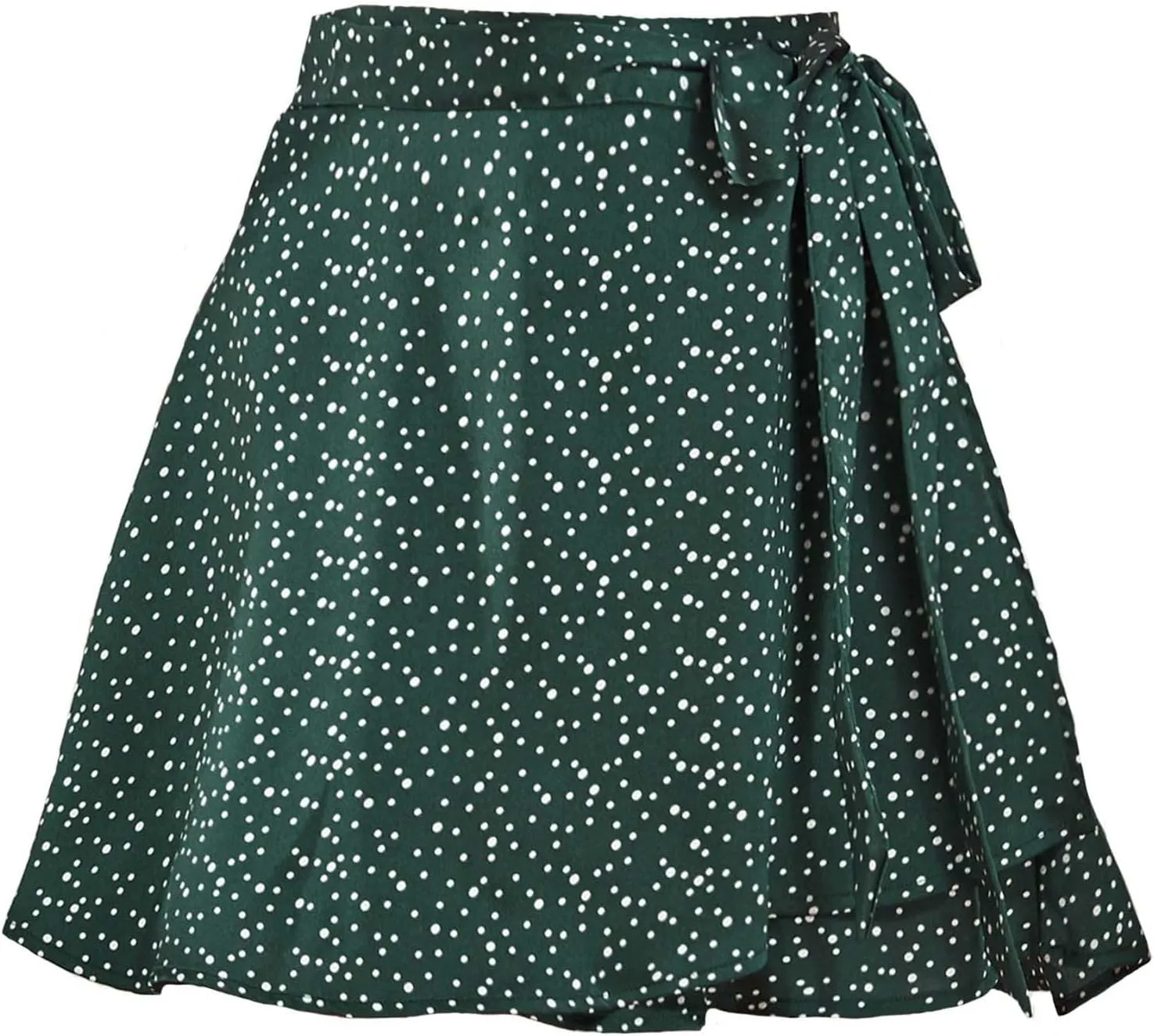 Women Satin Wrap Around Mini Skirt High Waisted Adjustable Self Tie Silk A Line Short Skirts Plus Size Skirts for