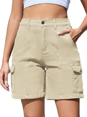 Women Stretchy Bermuda Shorts High Waisted Jean Shorts for Women Summer Cargo Shorts 7 Inch Inseam Jorts
