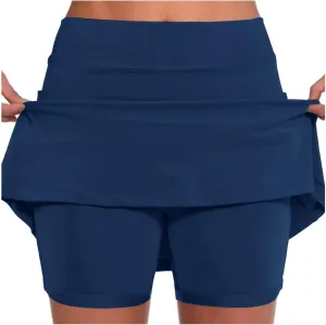 Women Tennis Skirt with Shorts High Waisted Stretchy Golf Skorts with Pockets Casual Athletic Skirts