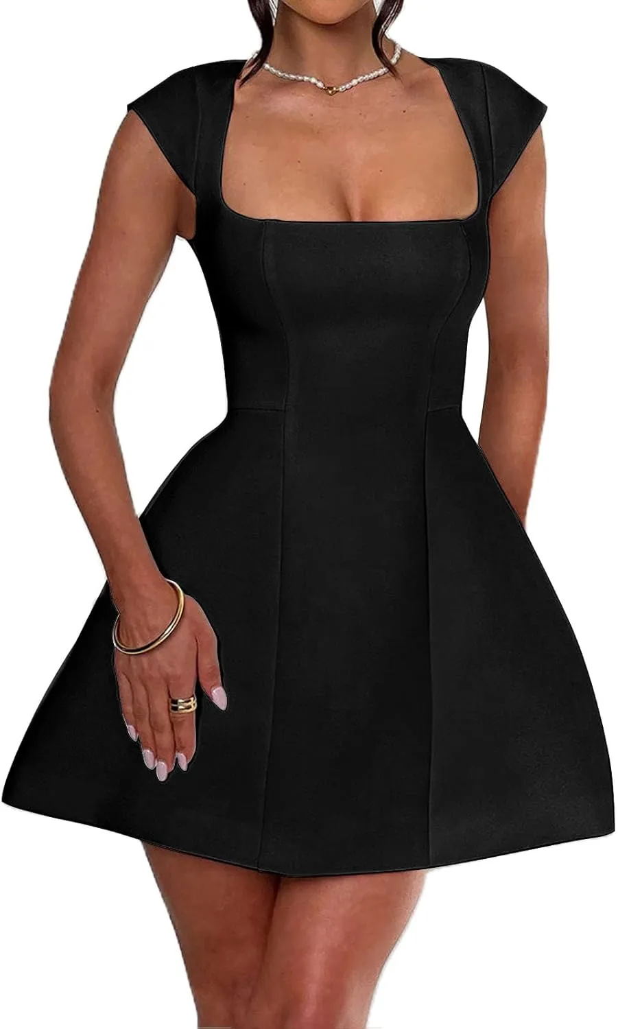 Women White Graduation Dress Summer Cap Sleeve Tank Dress Sleeveless Backless Solid Color A Line Mini Dresses