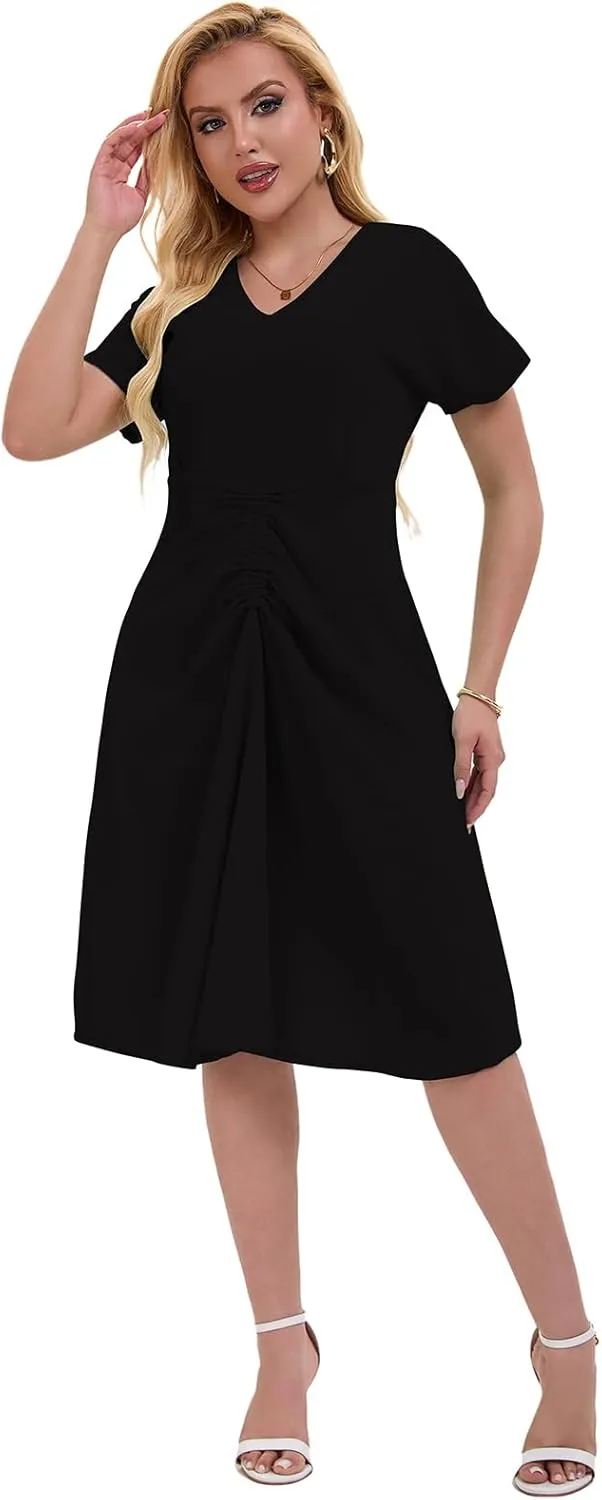 Women's 2025 Summer Formal Dresses Elegant Evening Party Cocktail Sexy Ruched Wedding Guest Maxi Dress