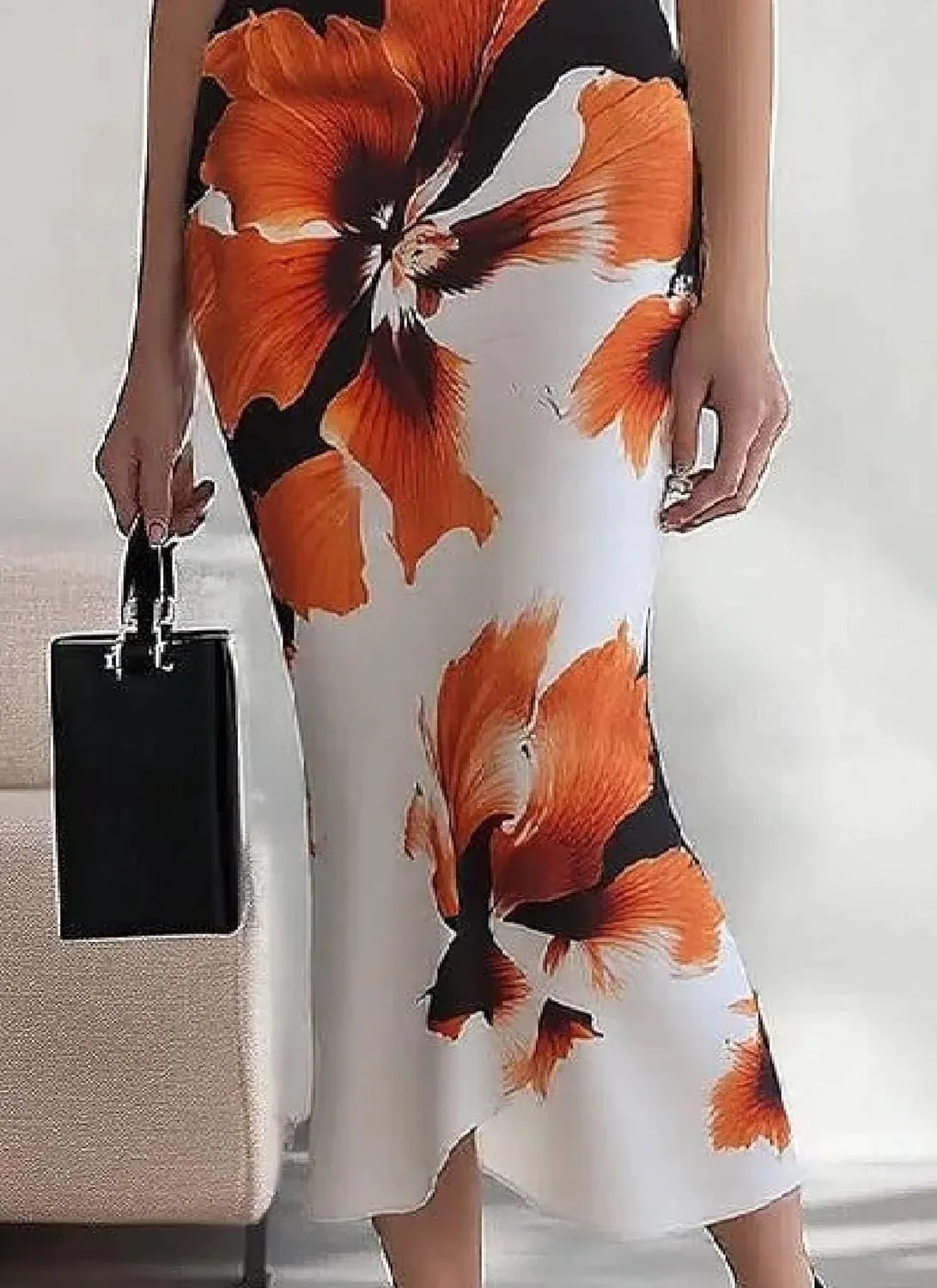 Women's 2025 Summer Sexy Bodycon Maxi Dress Boho Floral Print Elegant V Neck Formal Cocktail Wedding Guest Dresses
