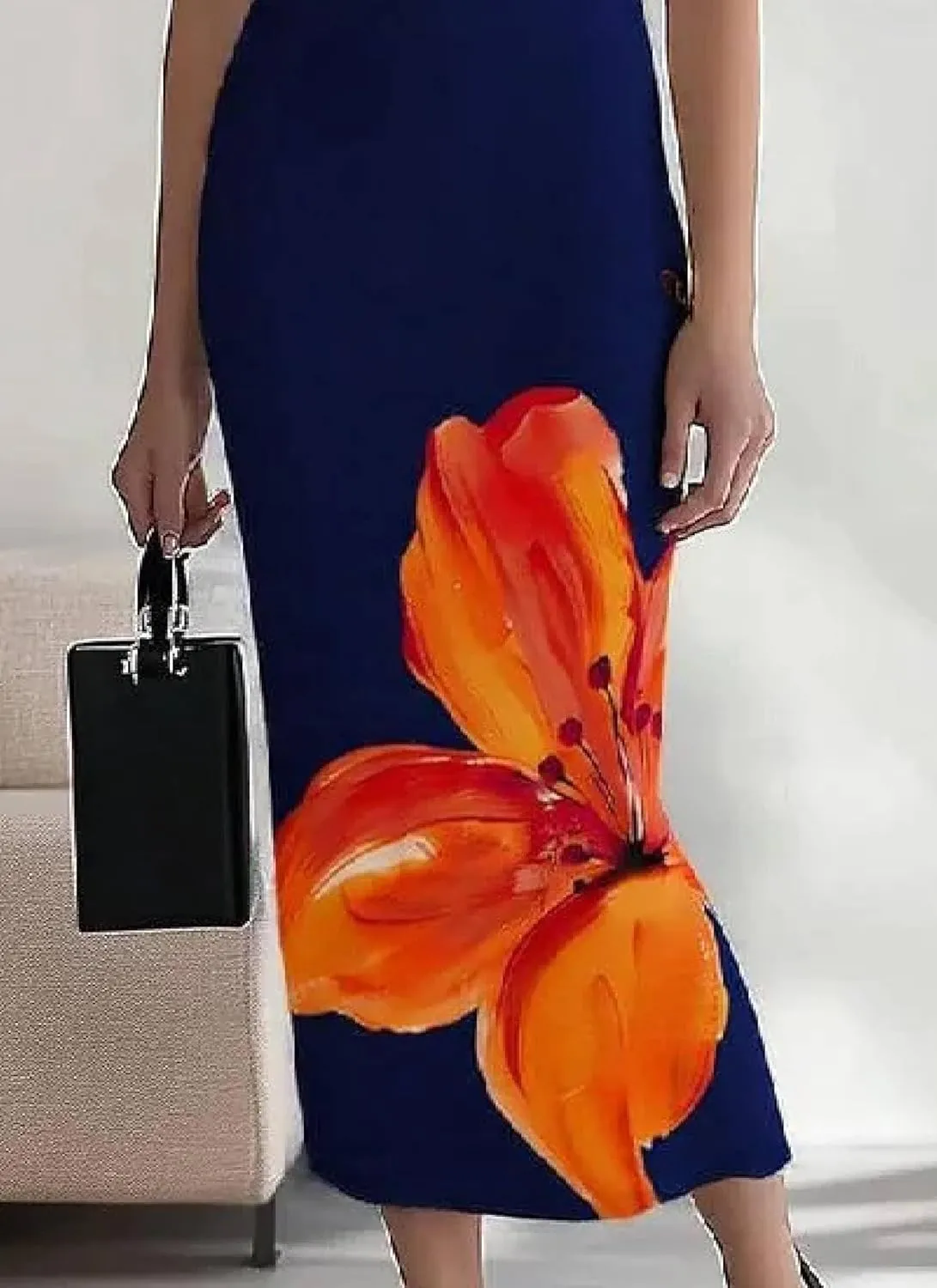 Women's 2025 Summer Sexy Bodycon Maxi Dress Boho Floral Print Elegant V Neck Formal Cocktail Wedding Guest Dresses