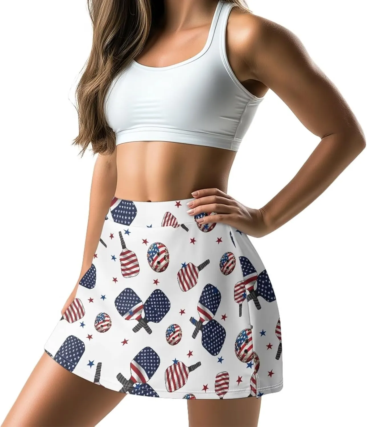 Women's Athletic Tennis Skorts with Pockets Built-in Shorts Golf Active Skirts for Sports Running Gym XS-3XL