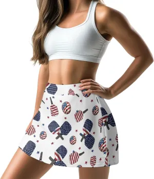 Women's Athletic Tennis Skorts with Pockets Built-in Shorts Golf Active Skirts for Sports Running Gym XS-3XL