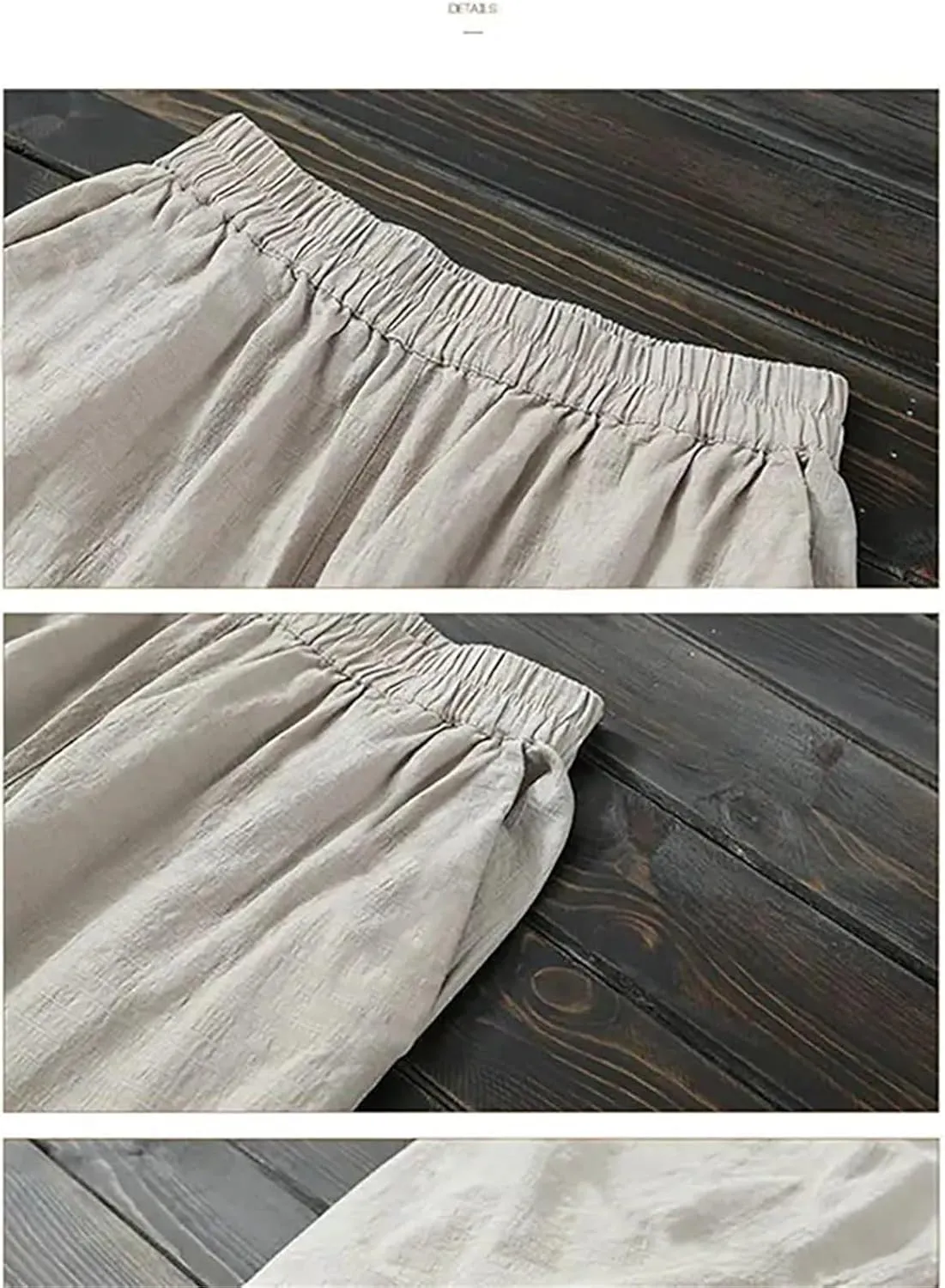 Women's Cotton Wide Leg Pants Spring Summer Casual Elastic Waist and Ankle Loose Oversized Harem Pants