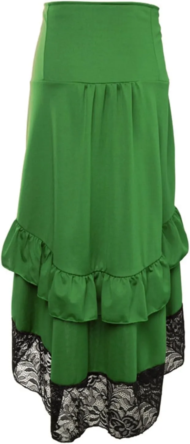 Womens Hippie Victorian Goth Ruched Maxi Long Midi Knee Length Skorts Skirts for Women Lace Skorts 2025