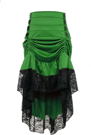 Womens Hippie Victorian Goth Ruched Maxi Long Midi Knee Length Skorts Skirts for Women Lace Skorts 2025