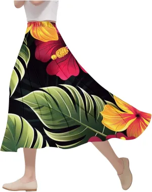 Womens Skirt for Women Flower Graphic Maxi Long Midi Knee Length Loose Fit High Cut Skirts 2025