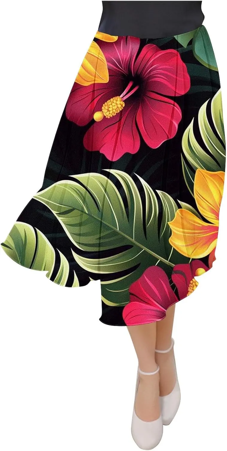 Womens Skirt for Women Flower Graphic Maxi Long Midi Knee Length Loose Fit High Cut Skirts 2025