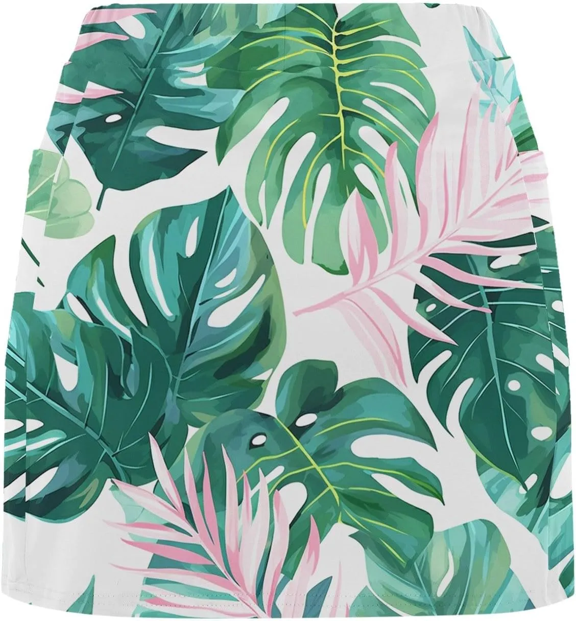 Womens Skorts with Pockets Tummy Control Floral Print Skorts High Waist Athletic Sports Pants Skirt Casual Shorts
