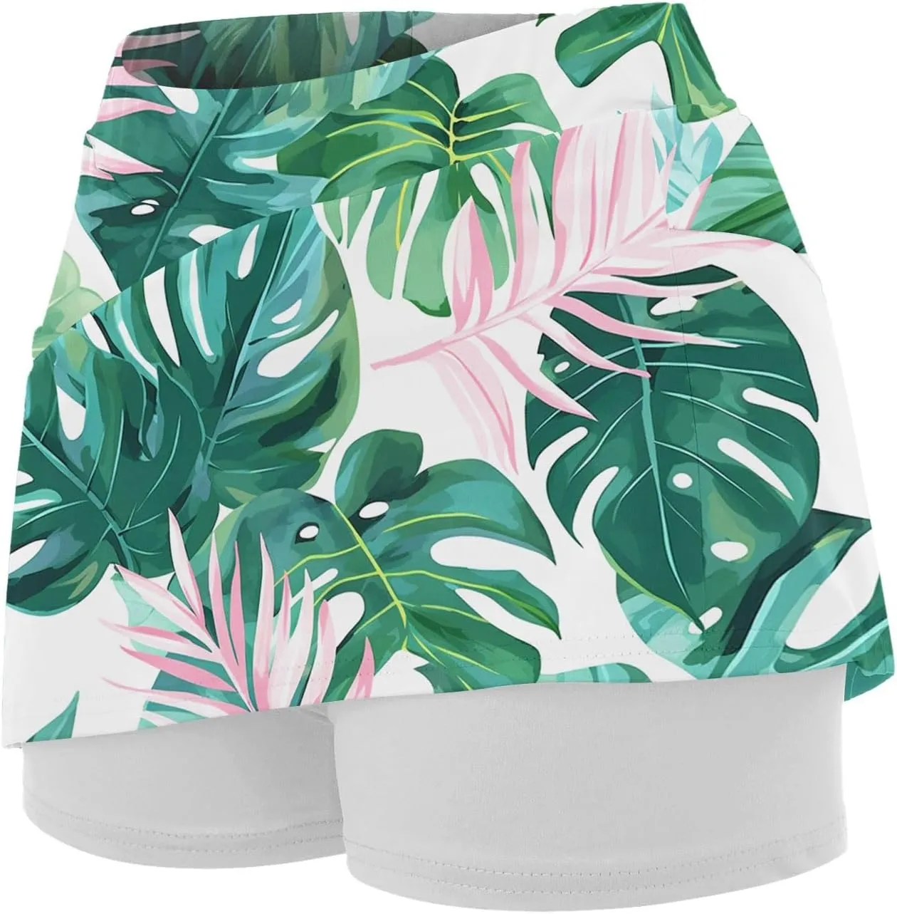 Womens Skorts with Pockets Tummy Control Floral Print Skorts High Waist Athletic Sports Pants Skirt Casual Shorts