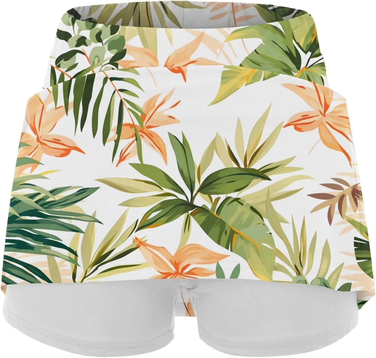 Womens Skorts with Pockets Tummy Control Floral Print Skorts High Waist Athletic Sports Pants Skirt Casual Shorts