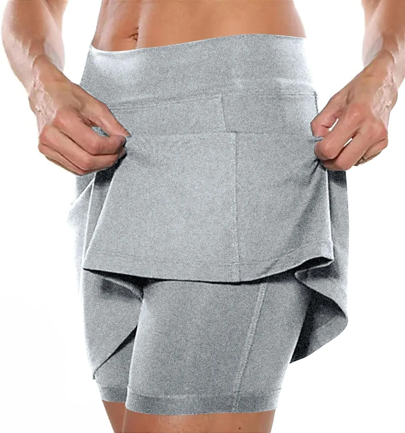 Womens Skorts with Pockets Tummy Control Plus Size Skorts Women High Waist Tummy Control with Side Pockets