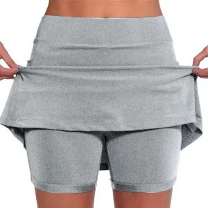 Womens Skorts with Pockets Tummy Control Plus Size Skorts Women High Waist Tummy Control with Side Pockets