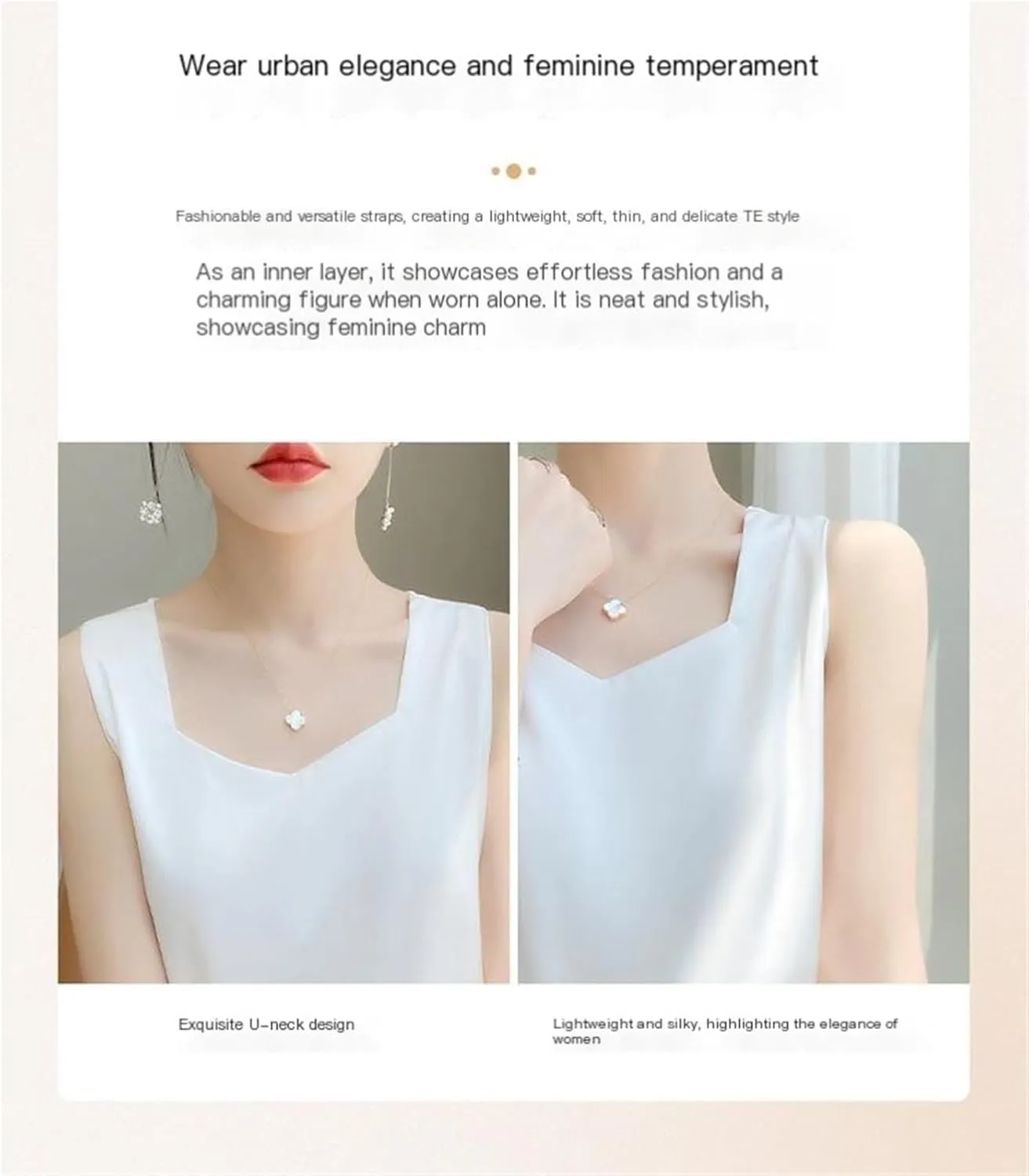 Women's Sleeveless V-Neck Camisole SummEer Stretch Slim Fit Cami Top Wide Straps