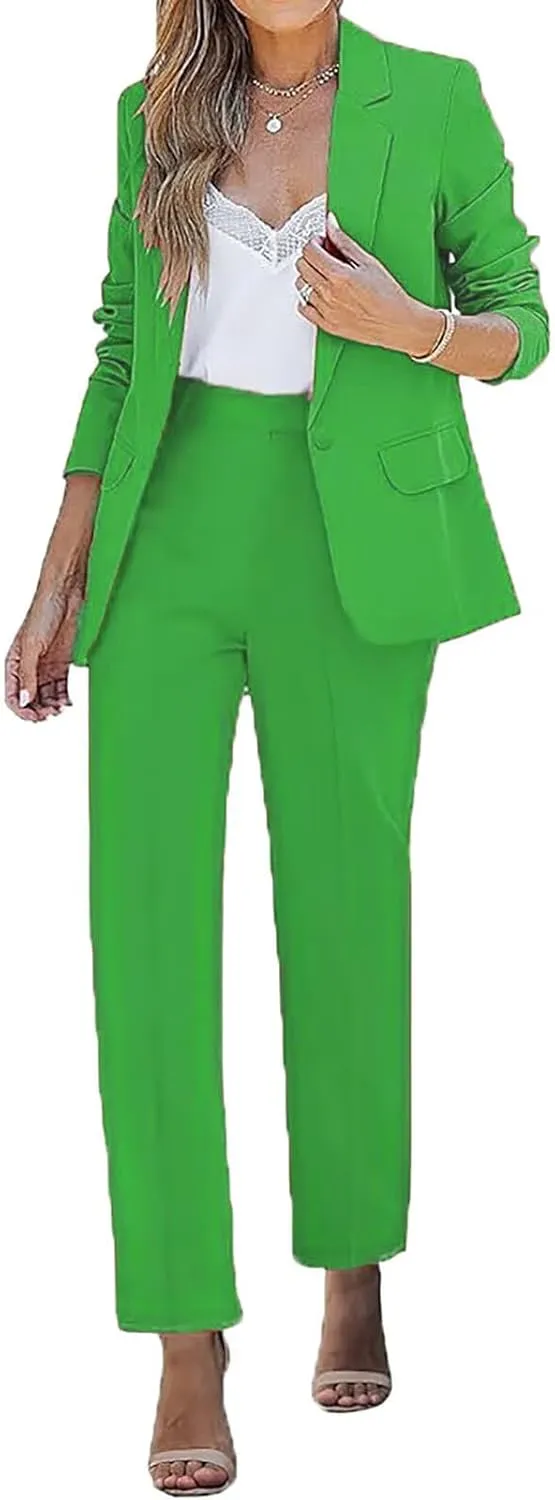 Womens Suits Blazer Sets 2 Piece Outfits Business Casual One Button Pants Suit for Women Dressy Pant Suits for Women