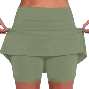Womens Summer Skorts with Pockets Tummy Control Plus Size Skorts for Women High Waist Athletic Sports Skirt Casual