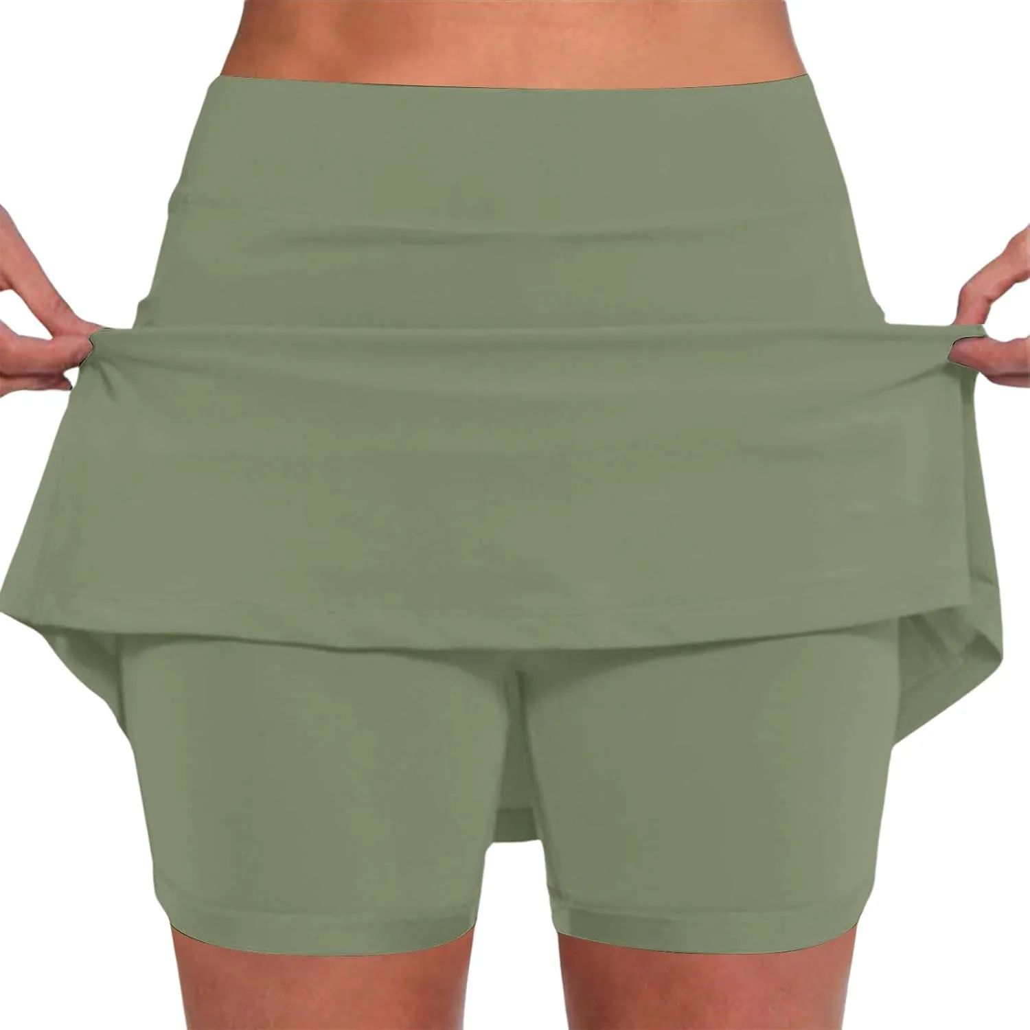 Womens Summer Skorts with Pockets Tummy Control Plus Size Skorts for Women High Waist Athletic Sports Skirt Casual
