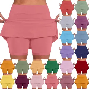 Womens Summer Skorts with Pockets Tummy Control Plus Size Skorts for Women High Waist Athletic Sports Skirt Loose Shorts