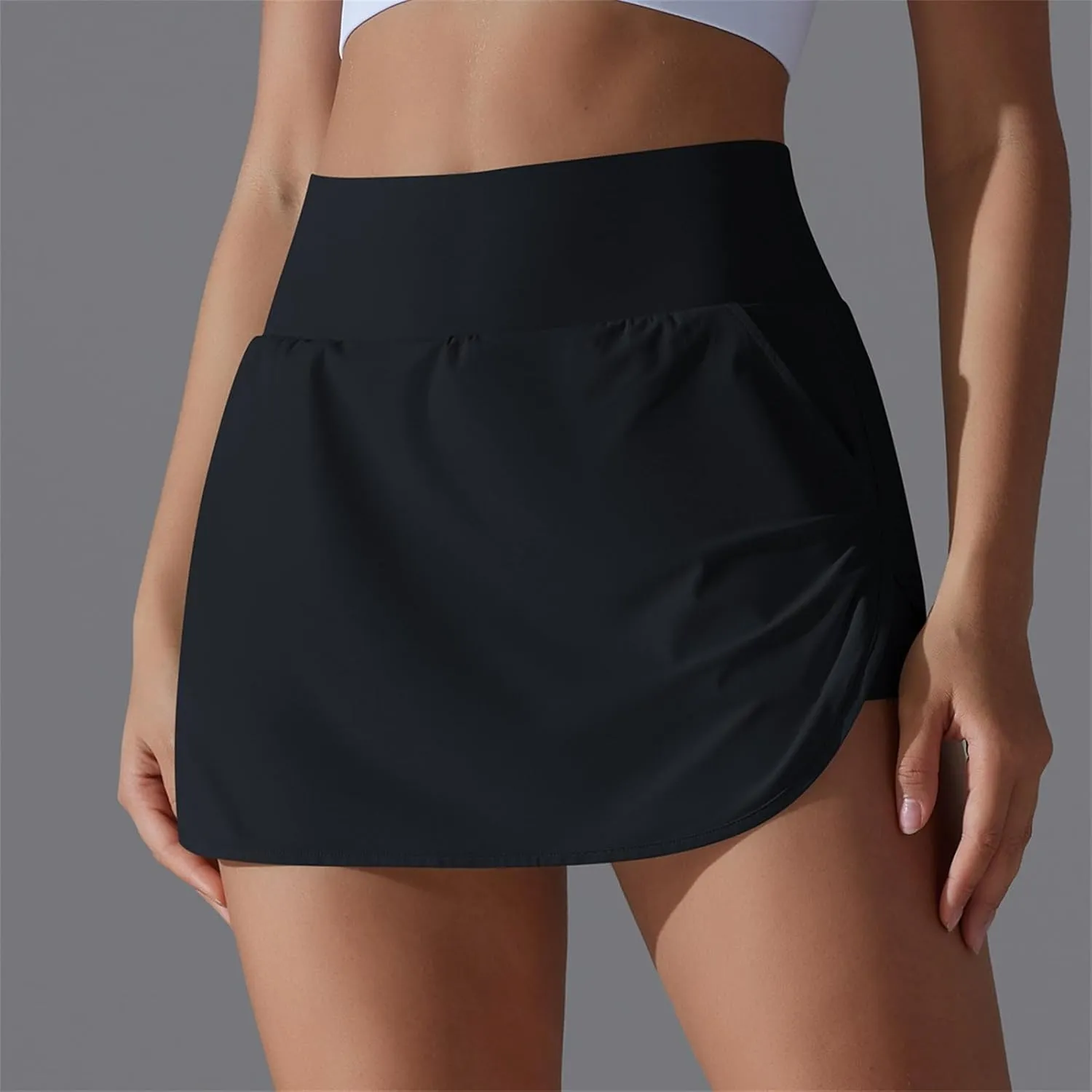 Womens Tennis Skorts Casual Trendy Skirt with Built-in Shorts Slimming Solid Golf Yoga Skort Summer Athletic Outfit