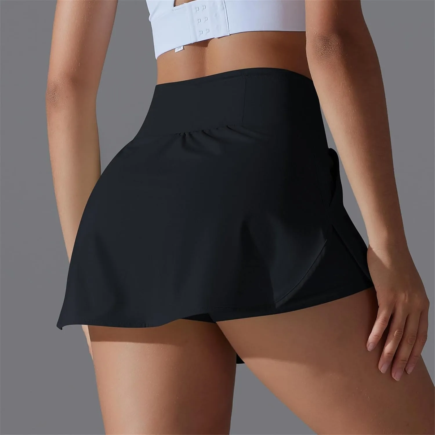 Womens Tennis Skorts Casual Trendy Skirt with Built-in Shorts Slimming Solid Golf Yoga Skort Summer Athletic Outfit