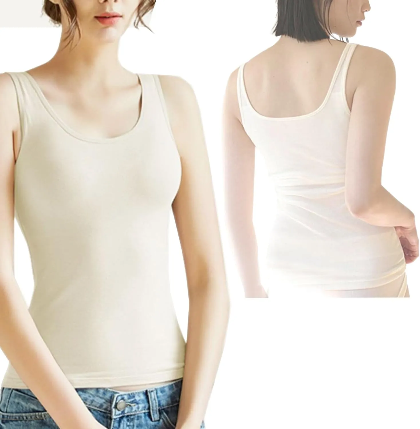 Women's Underwear Camisole Seamless Bra 2in1 Vest Bottoming Shirt Suspended Inner Wear with Chest pad Tanks Basic top