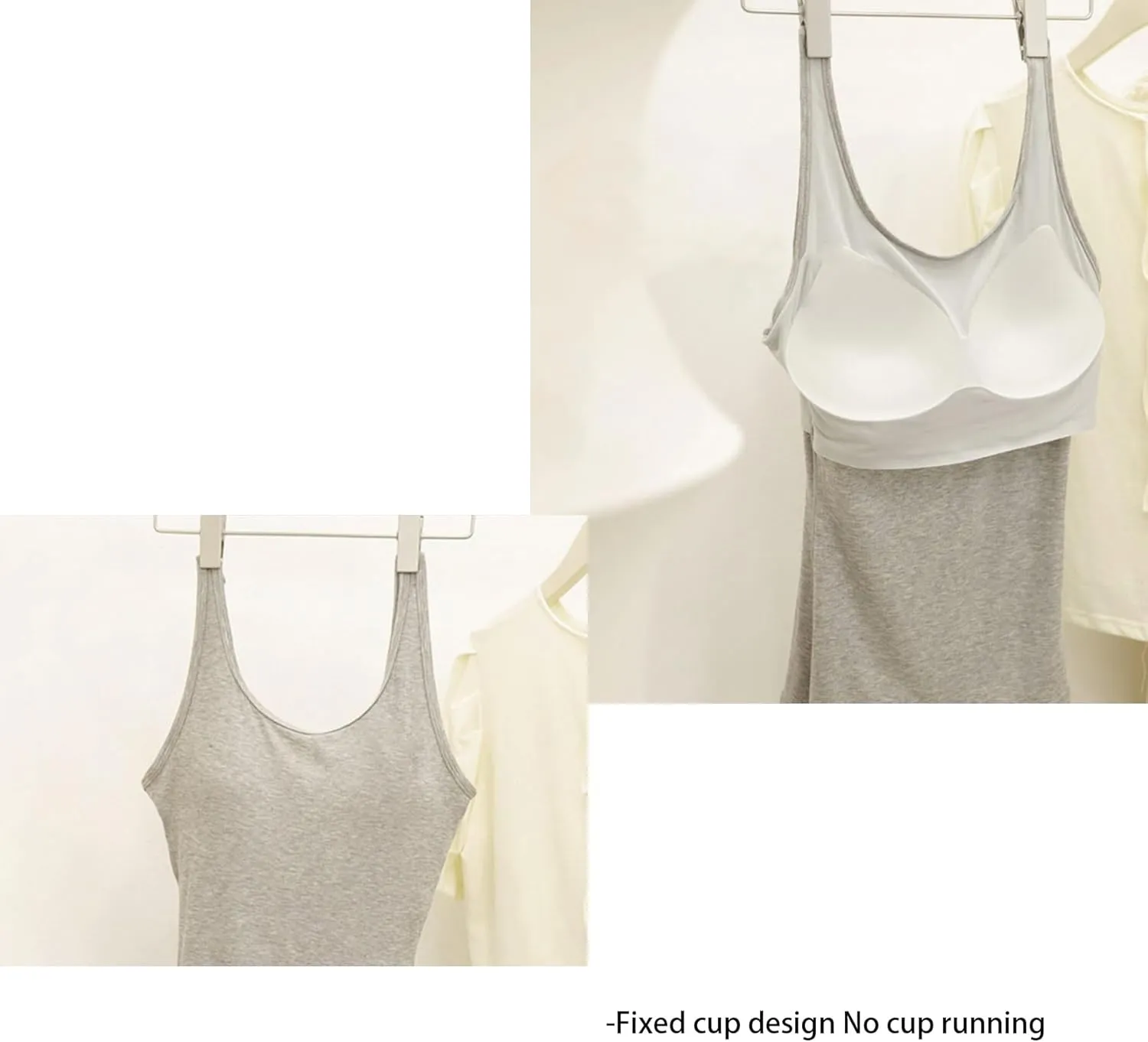 Women's Underwear Camisole Seamless Bra 2in1 Vest Bottoming Shirt Suspended Inner Wear with Chest pad Tanks Basic top