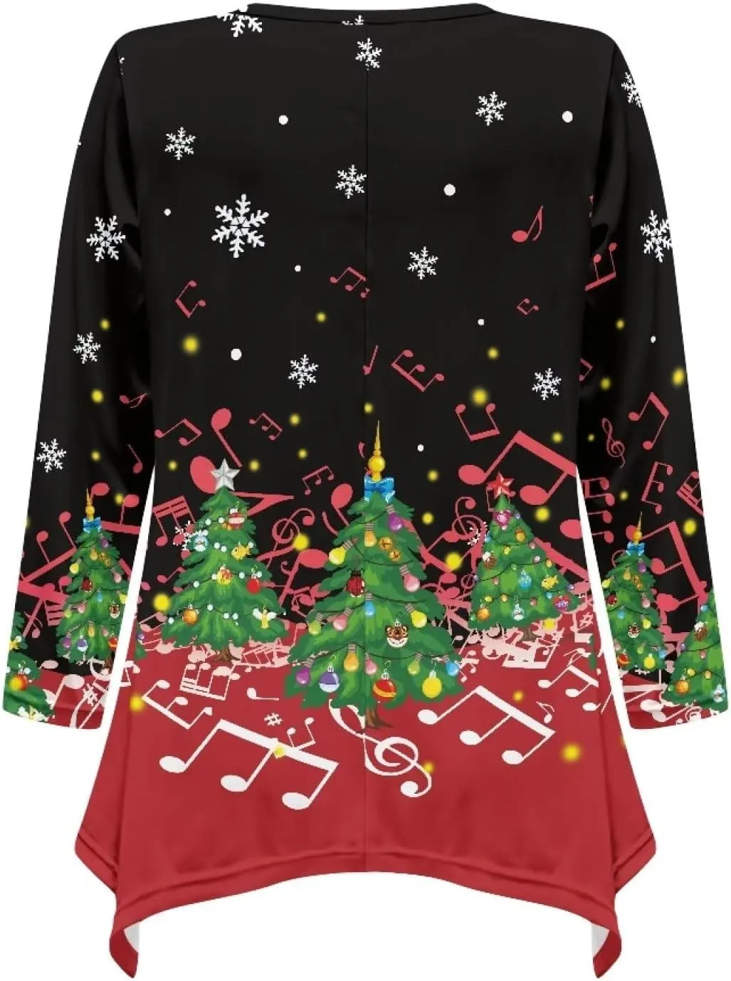 Yewattles Women's Tunics Irregular Long Sleeve Tops Casual Swing Blouse Elastic Loose Pullover S-6XL