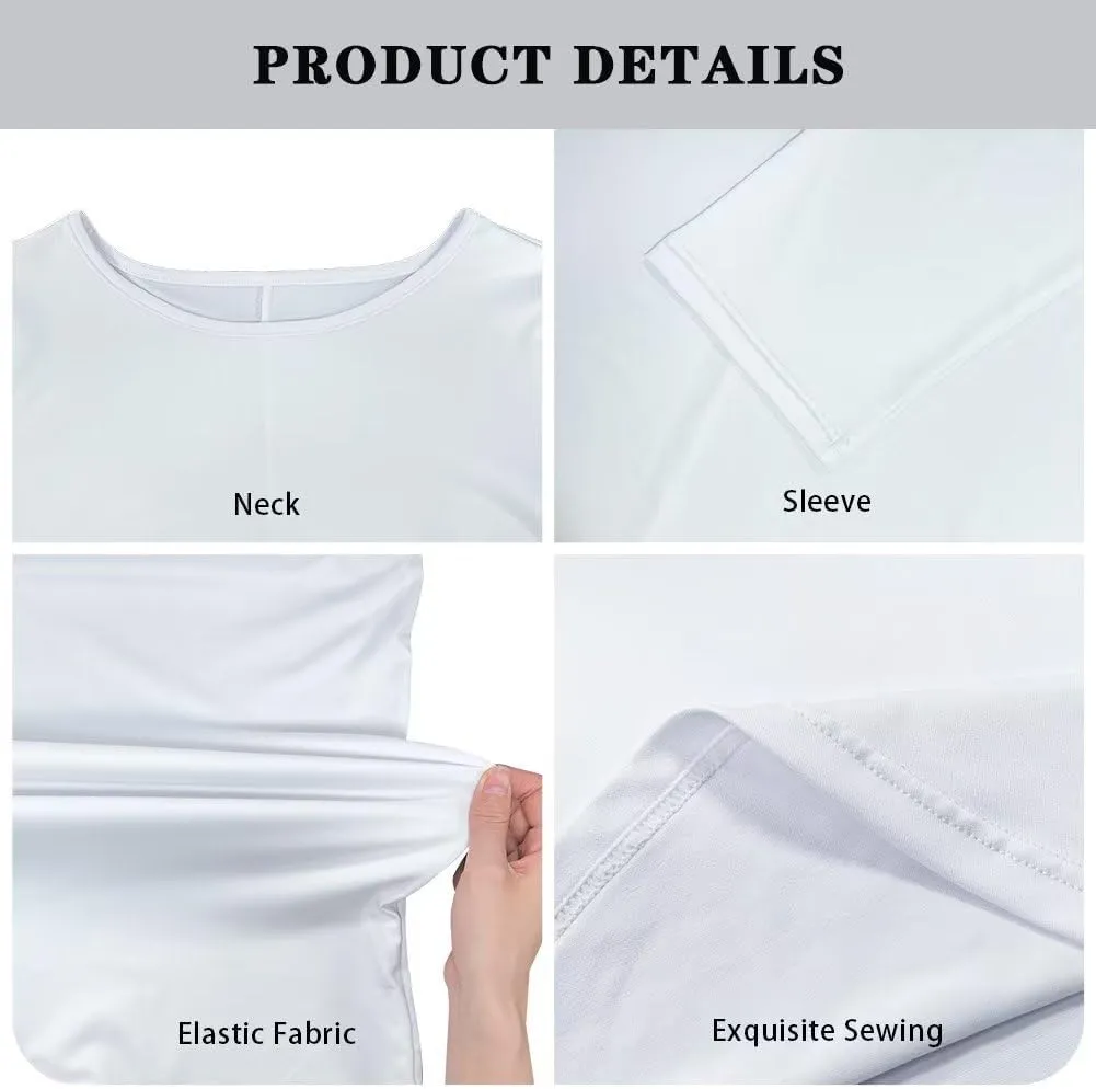 Yewattles Women's Tunics Irregular Long Sleeve Tops Casual Swing Blouse Elastic Loose Pullover S-6XL