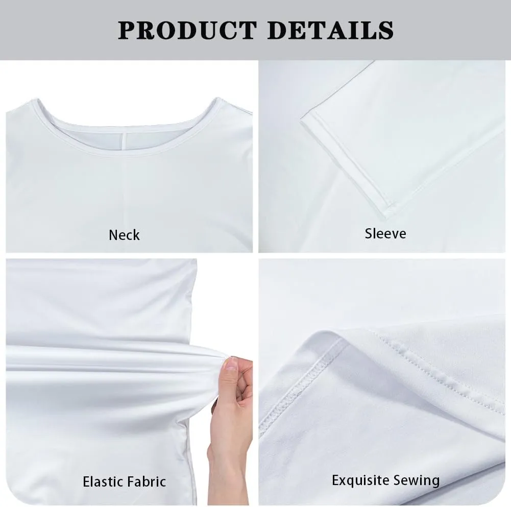 Yewattles Women's Tunics Irregular Long Sleeve Tops Casual Swing Blouse Elastic Loose Pullover S-6XL