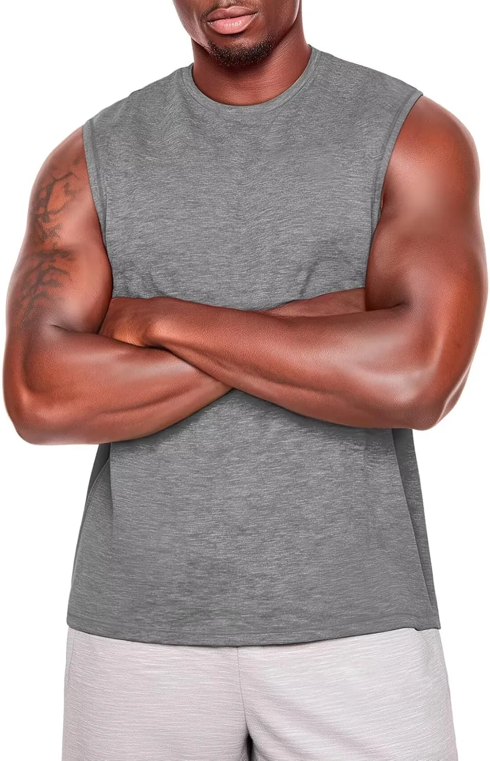 Zengjo Mens Tank Tops Workout Quick Dry Sleeveless Shirts for Gym Running Athletic Loose Muscle Tanks