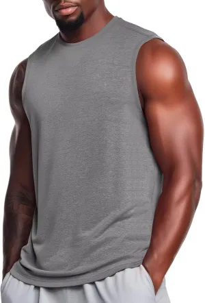 Zengjo Mens Tank Tops Workout Quick Dry Sleeveless Shirts for Gym Running Athletic Loose Muscle Tanks