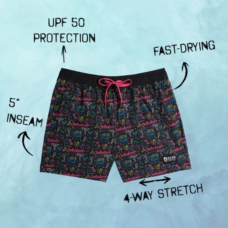 Zero Foxtrot Mens Swimwear, Swim Trunks and Board Shorts, Fast Drying, UPF 50  | 5 and 7 Inch Inseam, SM  XXL